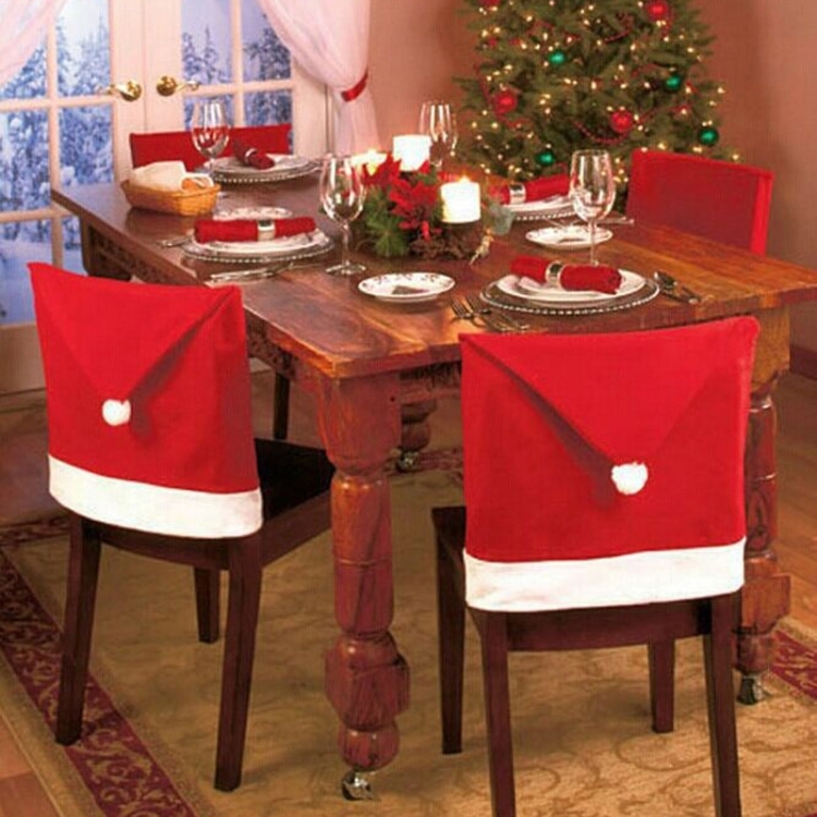 Red Hat Christmas Decoration Chair Cover, Size: 65cm x 50cm - Image 7