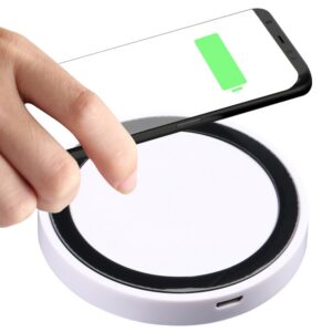 Universal QI Standard Round Wireless Charging Pad (White + Red), White + Black, Black + Blue, Black + Red, White, Black + White, White + Orange...