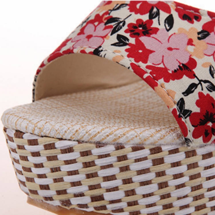 Bohemian Thick-Bottomed Fish Mouth Wedge With High-Heeled Flowers Wild Women's Shoes, 35, 36, 37, 38, 39, 40 - Image 4