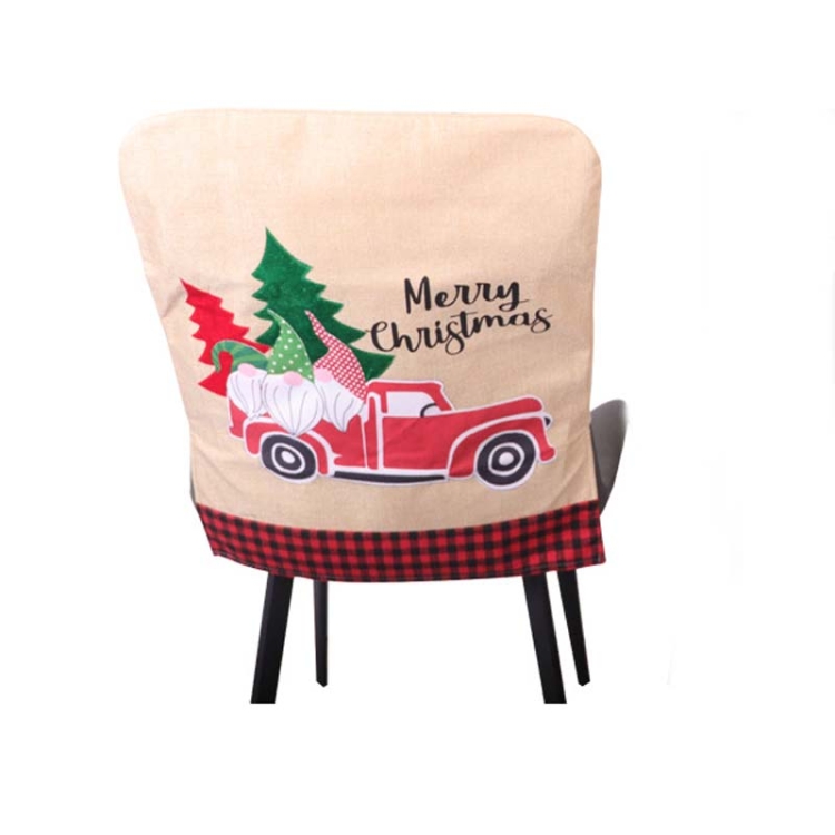 Christmas Decoration Seat Cover Linen Handicraft Household Seat Cover, Santa Slaus Car, Plaid Car