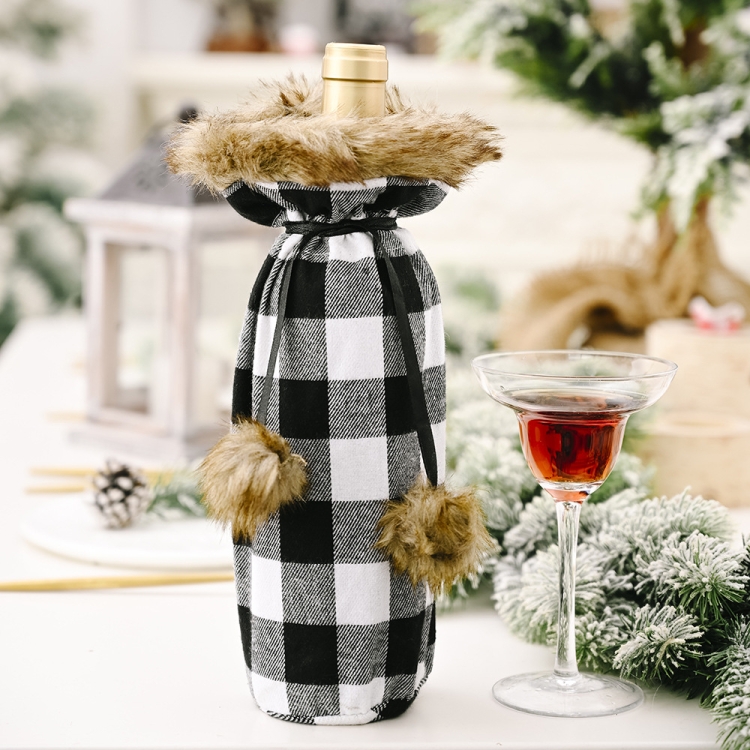 Christmas Items Pompoms Lattice Wine Bottle Cover Wine Bottle Bag