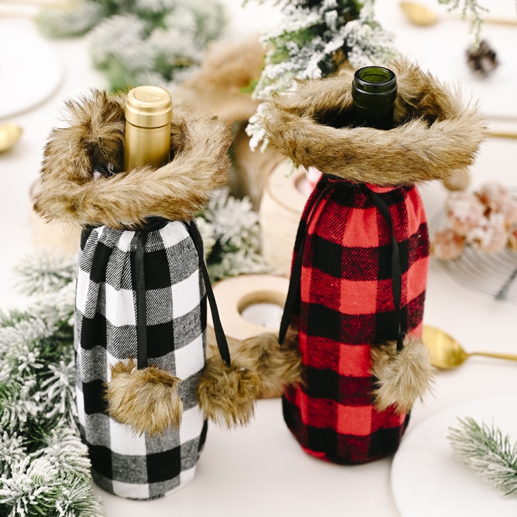 Christmas Items Pompoms Lattice Wine Bottle Cover Wine Bottle Bag - Image 6