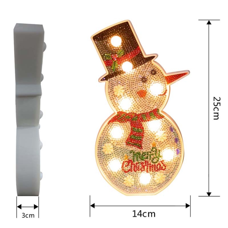 DIY Diamond Painting LED Night Light Sticking Diamond Christmas Decoration Table Lamp, Christmas Tree, Snowman - Image 3