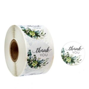 Roll Flower Thank You Sticker Birthday Party Wedding Decoration, A-13, A-14, A-15, A-16