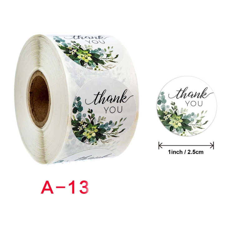 Roll Flower Thank You Sticker Birthday Party Wedding Decoration, A-13, A-14, A-15, A-16 - Image 2