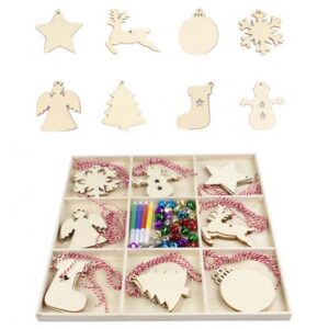 Christmas Creative DIY Decoration Gift Set  Handmade Wood Chip Pendant, JM02027, JM02028, JM02029, JM02030, JM02031, JM02032, JM02033, JM02034...