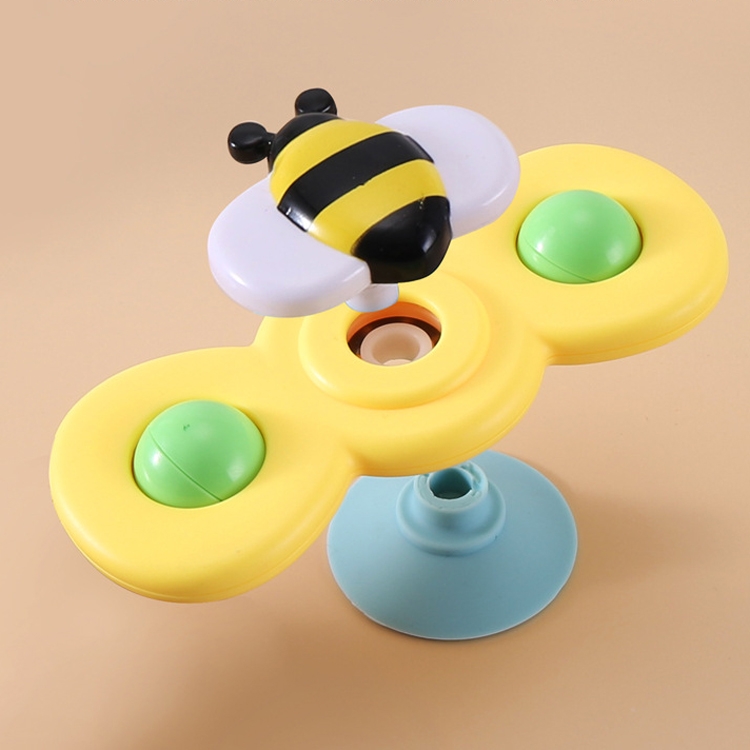 3 In 1 Fingertip Spinner Baby Rattle Three-Color Insect Sucker Turn And Turn Fun Baby Bath Toy - Image 3