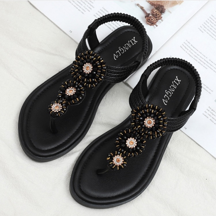 Ladies Summer Bohemian Roman Sandals Seaside Flat Beach Shoes, 36, 37, 38, 39, 40, 41, 42 - Image 2