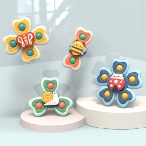 A6 Baby Sucker Rotary Toys Fun Fingertip Spinning Top Bathing Water Toys, 4 in 1