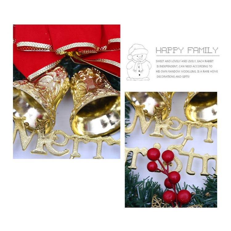 Christmas Decoration Wreath Garland Rattan Door Hanging, Red Flower, Double Clock, Chain, Gold, Double Bell Gift Pack, Big Branch, Old Man... - Image 6