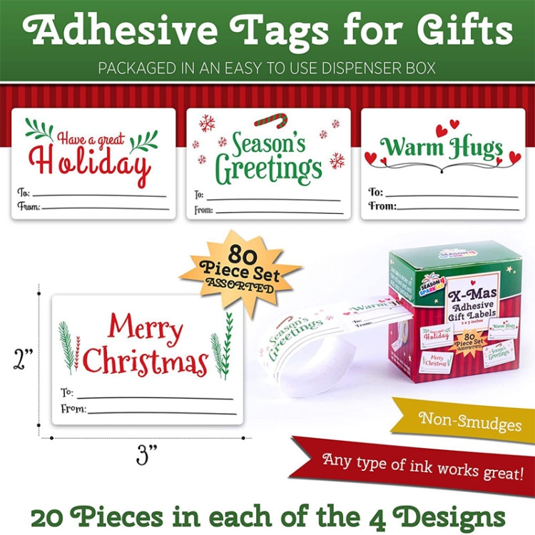 LG-210730-7050-008 Christmas Sticker Holiday Decoration Self-Adhesive Gift Tag Sticker, LG-210730-7050-008 - Image 2