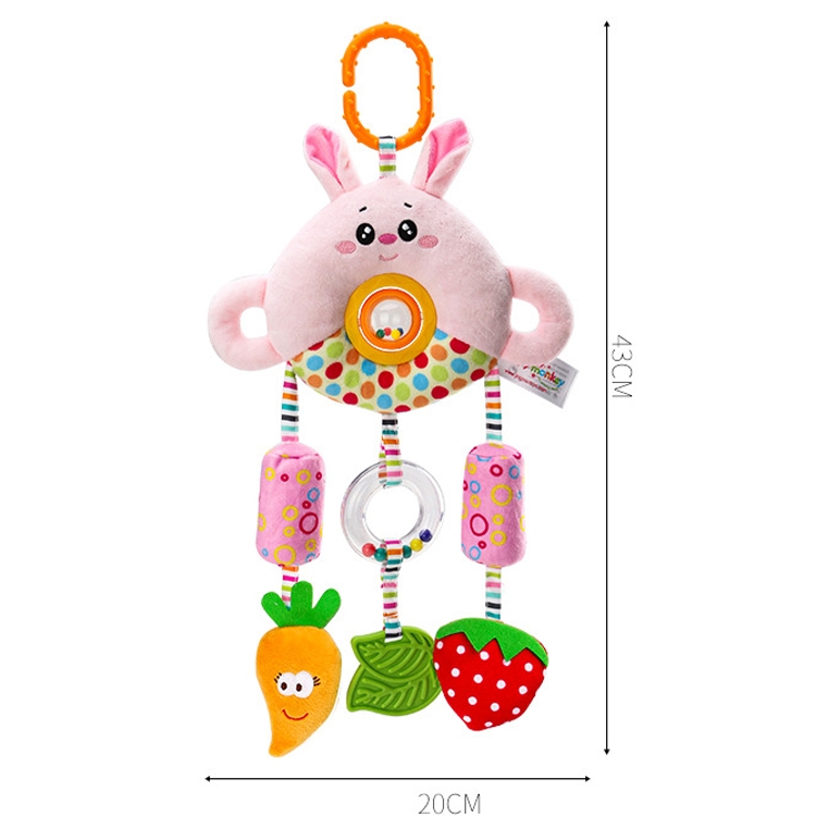 Stroller Toy 0-1 Year Old Bed Hanging Turn Bead Doll Baby Bed Bell Plush Rattle, H168190-3A Bear, H168190-3B Rabbit - Image 3