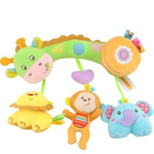 Baby Toys 0-1 Year Old Animal Bed Bells Soothing Plush Toys Baby Rattles Baby Carriage Hanging, A Crossbar - Deer, B Crossbar - Dolphins...
