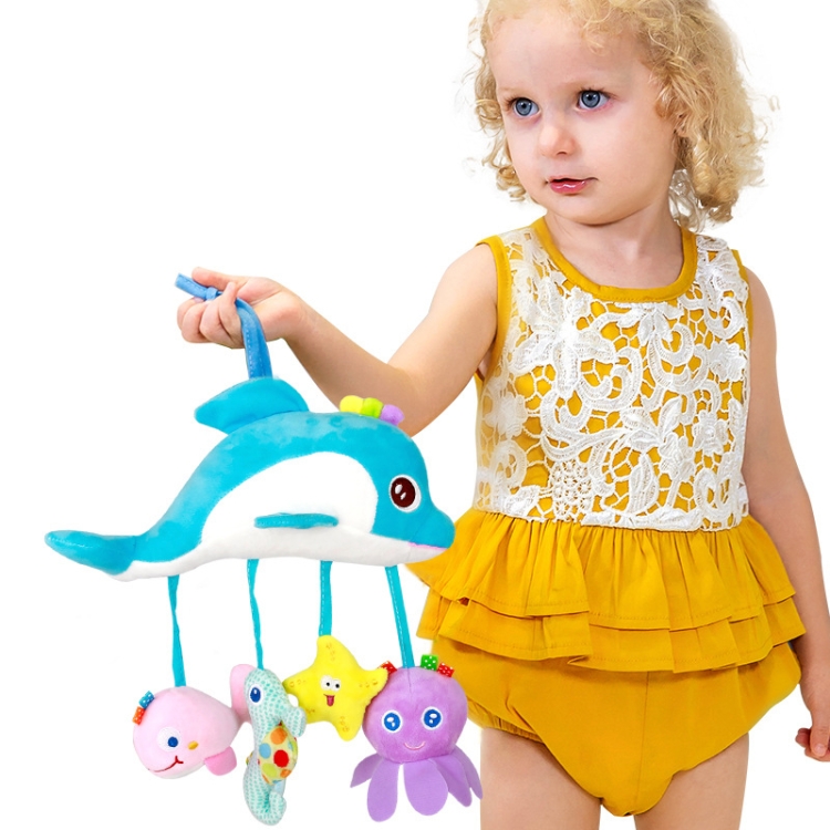 Baby Toys 0-1 Year Old Animal Bed Bells Soothing Plush Toys Baby Rattles Baby Carriage Hanging, A Crossbar - Deer, B Crossbar - Dolphins... - Image 6