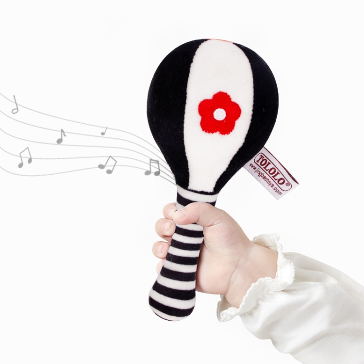 TOLOLO 1 Pair Baby Vision Training Early Educational Toy Newborn Chasing Black And White Sand Hammer Dumbbell Baby Rattle, T168263-2 - Image 4