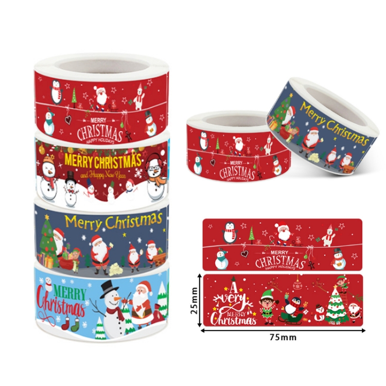 Christmas Stickers Child Toys Holiday Cartoon Tabel, 25x75mm - Image 2