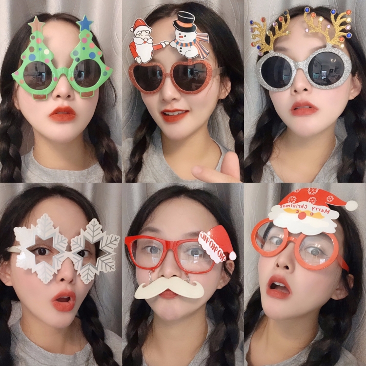 Christmas Weird Glasses Personalized Christmas Hair Clip, Love Elderly Snowman, Green Polka Dot Tree, Big Christmas Tree With Balls... - Image 2