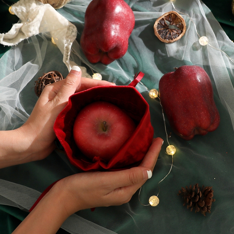 Christmas Gift Bag Christmas Eve Velvet Candy Bundle Bag, Dark Green Style 1, Wine Red Style 2 - Image 4