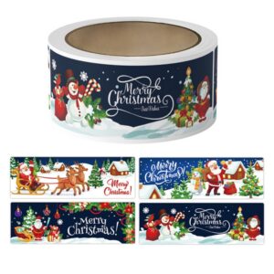 120pcs /Roll Christmas Self-adhesive Label Stickers Cartoon Printed Rectangular Sealing Sticker, K-147-R1