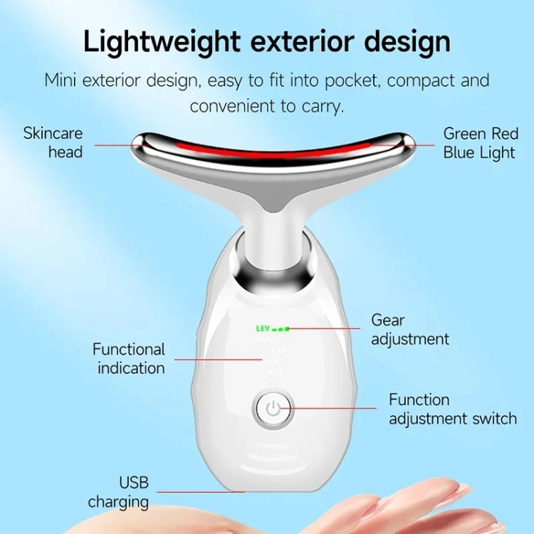 Electrical Neck Beauty Instrument Neck Massager Face Beauty Device, Oval - Image 4