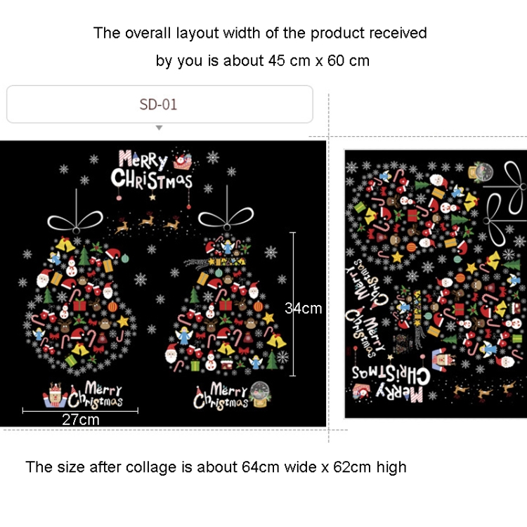 Christmas Window Decoration Poster Santa Claus Elk Snowflake Glass Wall Stickers, SD-01 45x60cm, SD-02 45x60cm, SD-03 30x90cm, SD-05 30x90cm... - Image 2