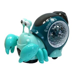 Crawling Hermit Crab Educational Electrical Toys Universal Music Light Projection Cartoon Children Toys, Hermit Crab Blue, Hermit Crab Orange