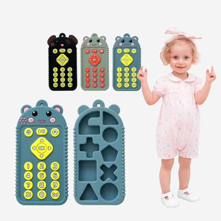 Cartoon Reomte Baby Teething Toys Silicone Baby Teether for Newborn Toddlers Infants, Puppy Black, Puppy Blue, Puppy Green, Bunny Black, Bunny Blue... - Image 2