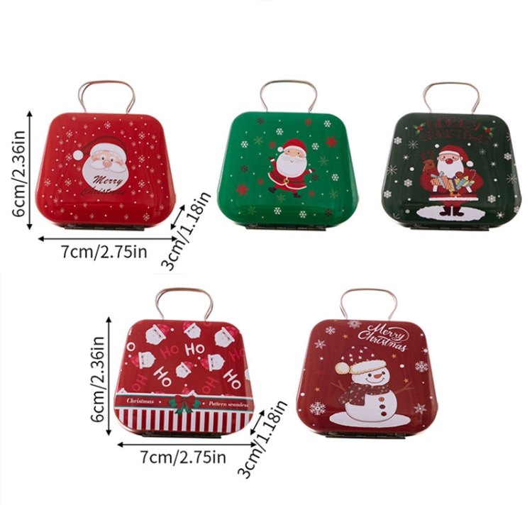 Christmas Decorations Handbag-shaped Candy Box Children Gift Iron Box, A, B, C, D, E - Image 2