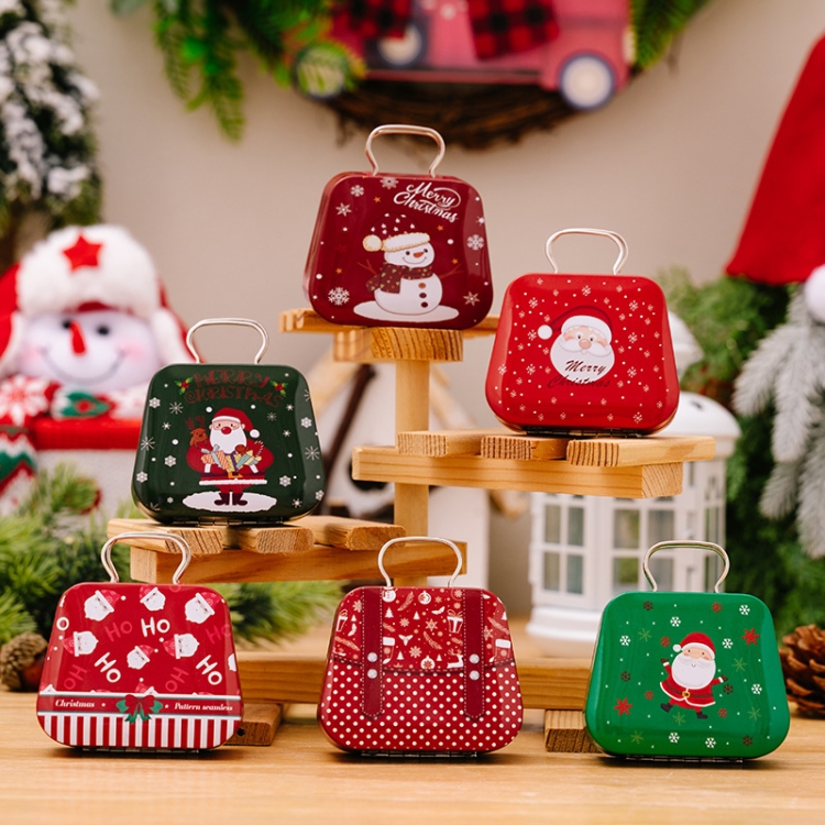 Christmas Decorations Handbag-shaped Candy Box Children Gift Iron Box, A, B, C, D, E - Image 6