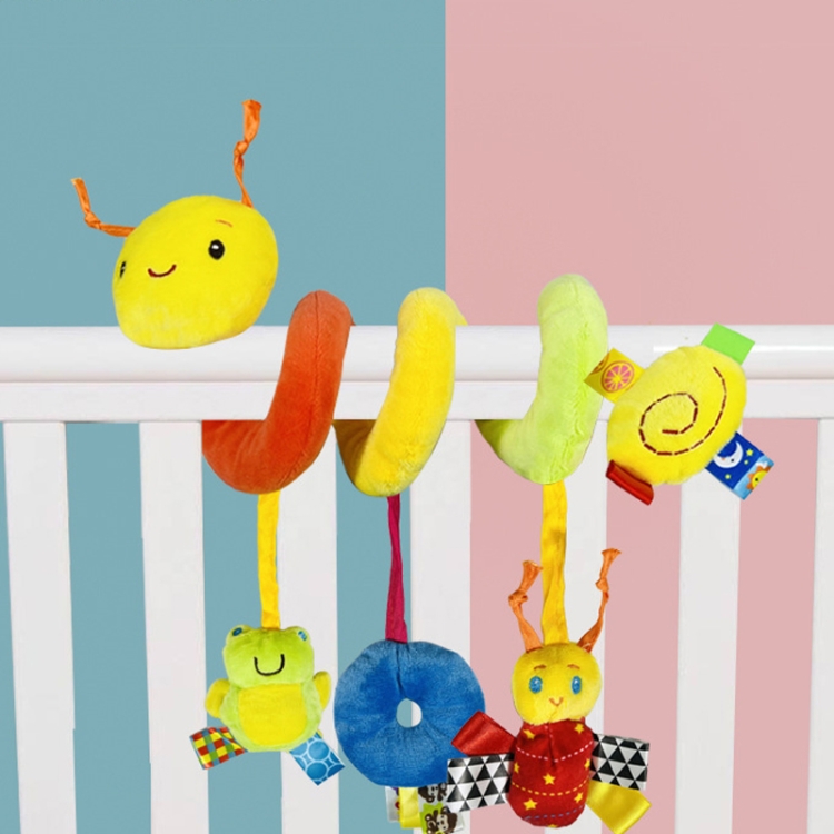 Baby Caterpillar Cot Spiral Toy Cartoon Animal Baby With Rattle Bee Pram Hanging Soothing Toy, H033B - Image 2