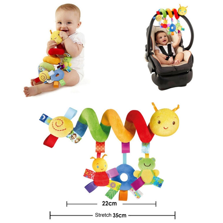 Baby Caterpillar Cot Spiral Toy Cartoon Animal Baby With Rattle Bee Pram Hanging Soothing Toy, H033B - Image 3