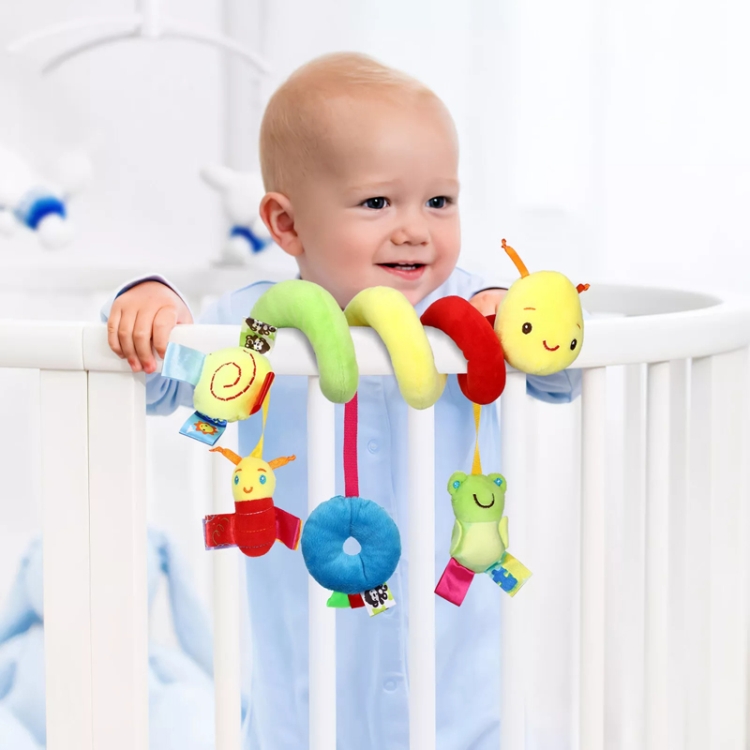 Baby Caterpillar Cot Spiral Toy Cartoon Animal Baby With Rattle Bee Pram Hanging Soothing Toy, H033B - Image 6