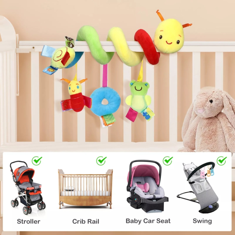 Baby Caterpillar Cot Spiral Toy Cartoon Animal Baby With Rattle Bee Pram Hanging Soothing Toy, H033B - Image 8