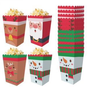 Christmas Theme Popcorn Box Snack Packaging Bucket Snack Candy Box, 12pcs /Set