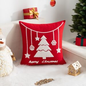 45x45cm Christmas Decoration Pillowcase Cartoon Printing Embroidery Pillow Cushion, Pillow Core Not Included, Type 1, Type 2, Type 3, Type 4, Type ...