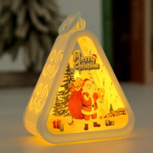 Christmas Decorations Vintage Night Light Window Desktop Ornaments Decoration Prop Wind Lamp, White Old Man, White Snowman, White Elk...