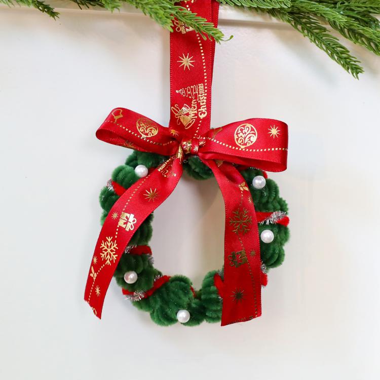 Twisted Stick Fabric Christmas Wreath Hanging Christmas Tree Decorations, 12cm Pearl Green, 8cm Small Green, 8cm Small Khaki, 8cm Small Red...