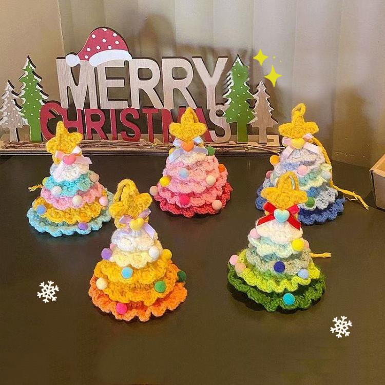 Crocheted Christmas Tree Hanging Ornaments Christmas Tabletop Decorations - Image 2