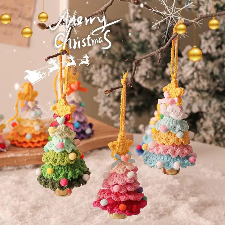 Crocheted Christmas Tree Hanging Ornaments Christmas Tabletop Decorations - Image 3