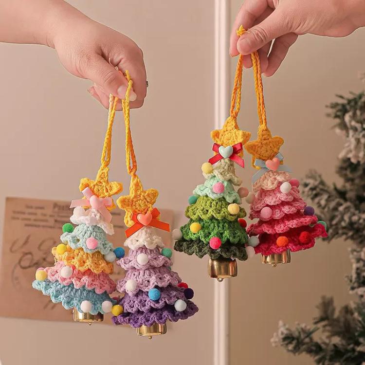 Crocheted Christmas Tree Hanging Ornaments Christmas Tabletop Decorations - Image 4