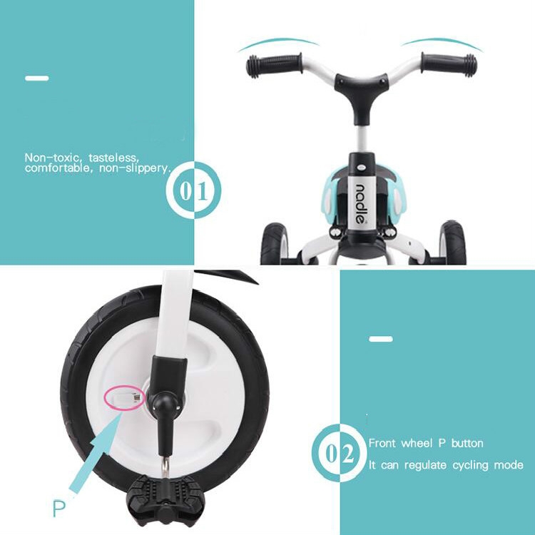 Ride On Toys Baby Tricycle Children Folding Bike Kids Scooter, Baby Tricycle - Image 5