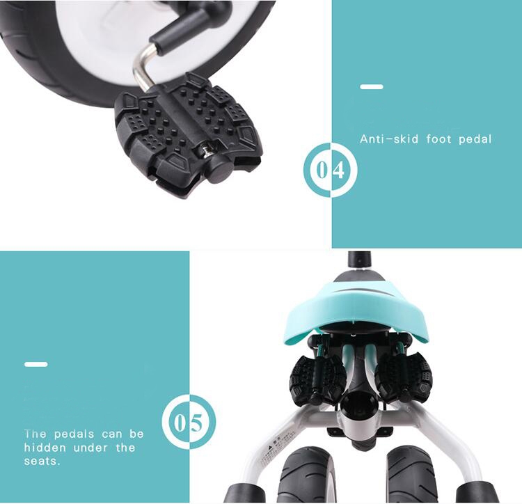 Ride On Toys Baby Tricycle Children Folding Bike Kids Scooter, Baby Tricycle - Image 6