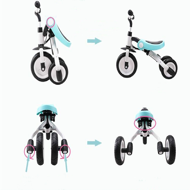 Ride On Toys Baby Tricycle Children Folding Bike Kids Scooter, Baby Tricycle - Image 7