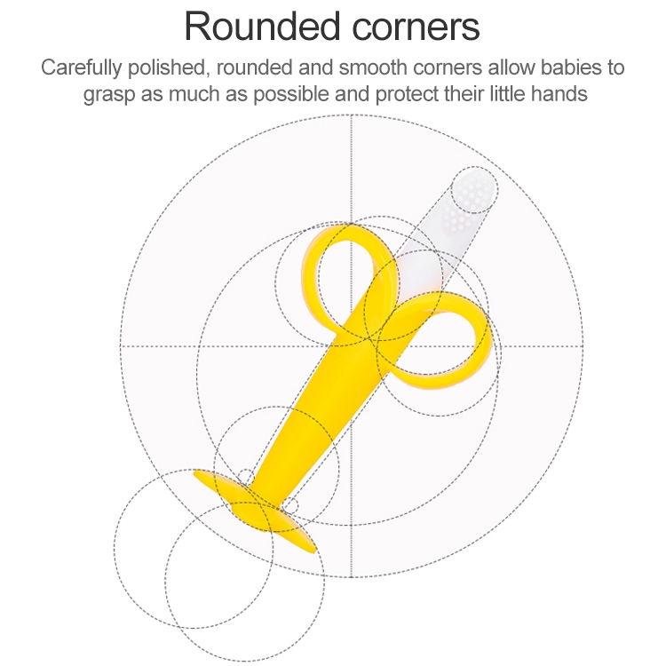 3 PCS Baby Silicone Training Toothbrush Banana Shape Safe Toddle Teether Chew Toys Teething Ring Gift for Infant Baby Chewing, Yellow-B - Image 4