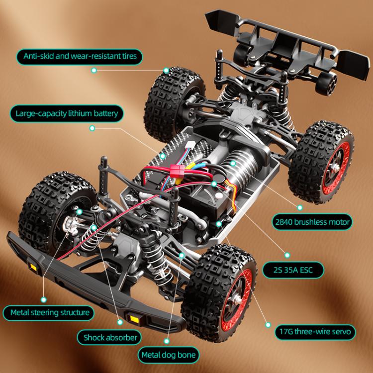 JJR/C C8820 1:18 4WD Carbon Brush Short Truck Off-road Remote Control Car - Image 8