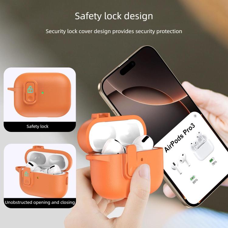 XDcase Faux Leather Texture Security Lock TPU Earbud Case, For AirPods Pro 3, For AirPods 4, For AirPods Pro 2 / 1 - Image 9