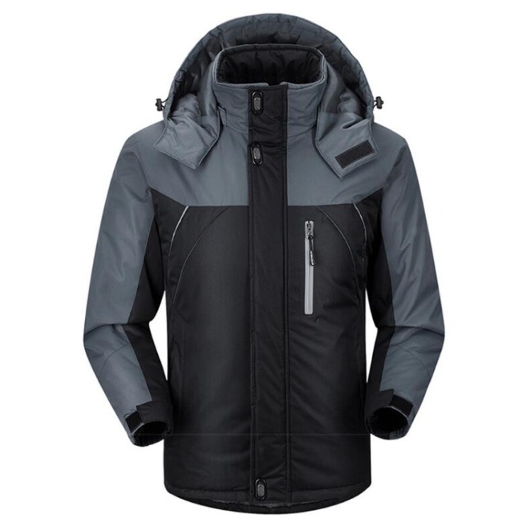 Men Winter Thick Fleece Waterproof Outwear Down Jackets Coats, L, XL, XXL, XXXL, XXXXL, XXXXXL - Image 2