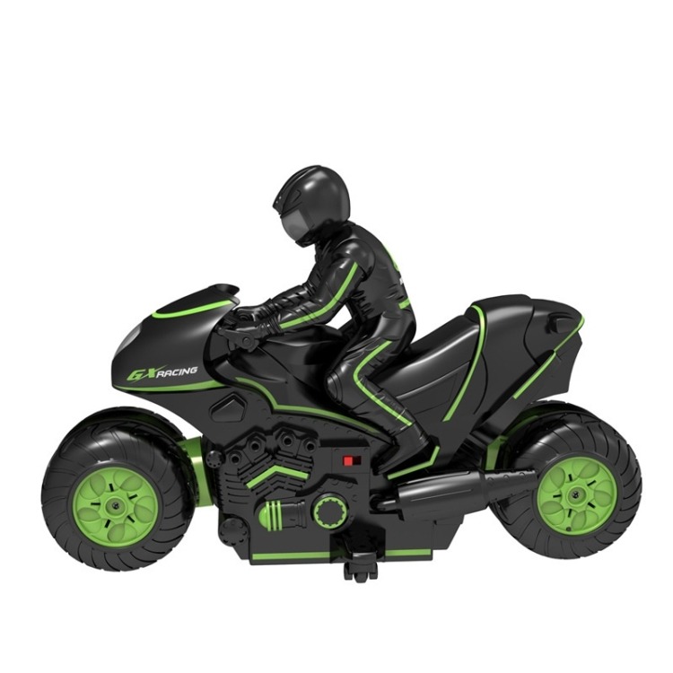 2.4G Remote Control Motorcycle Drifting Rotating High-Speed Side-Tracking Off-Road Motorcycle, Black Green, Black Orange - Image 4