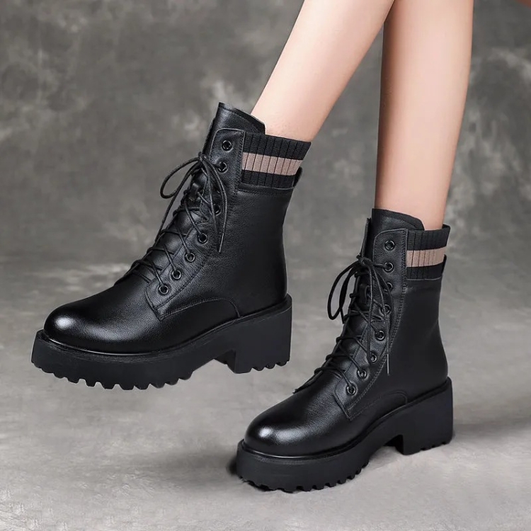 Women Fall And Winter Martin Boots England Style Thick Bottom Short Boots, 35, 36, 37, 38, 39, 40 - Image 2
