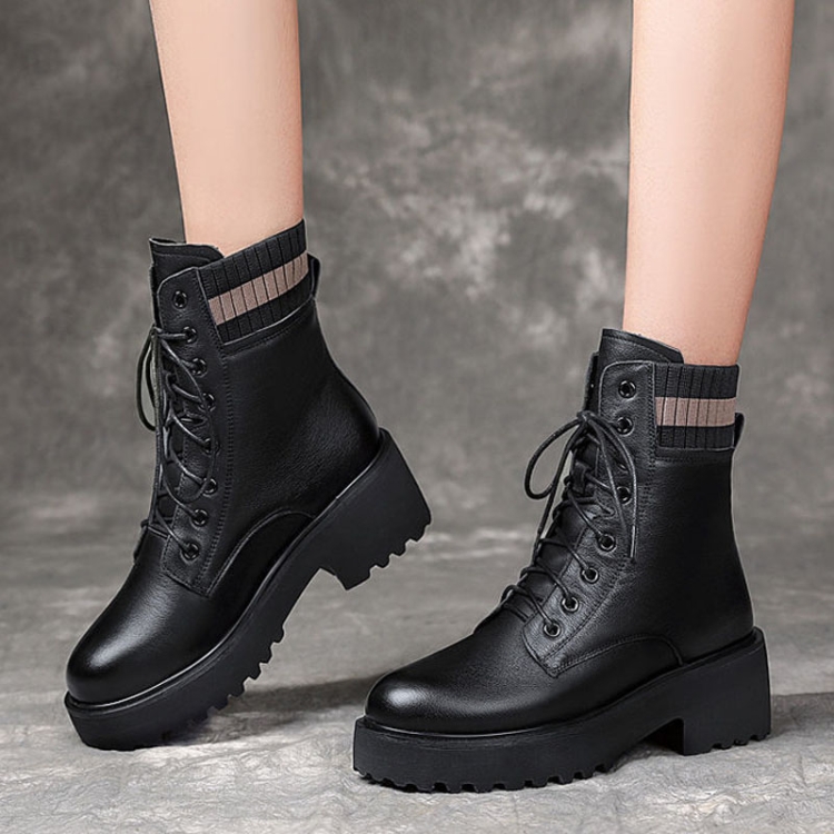 Women Fall And Winter Martin Boots England Style Thick Bottom Short Boots, 35, 36, 37, 38, 39, 40 - Image 6